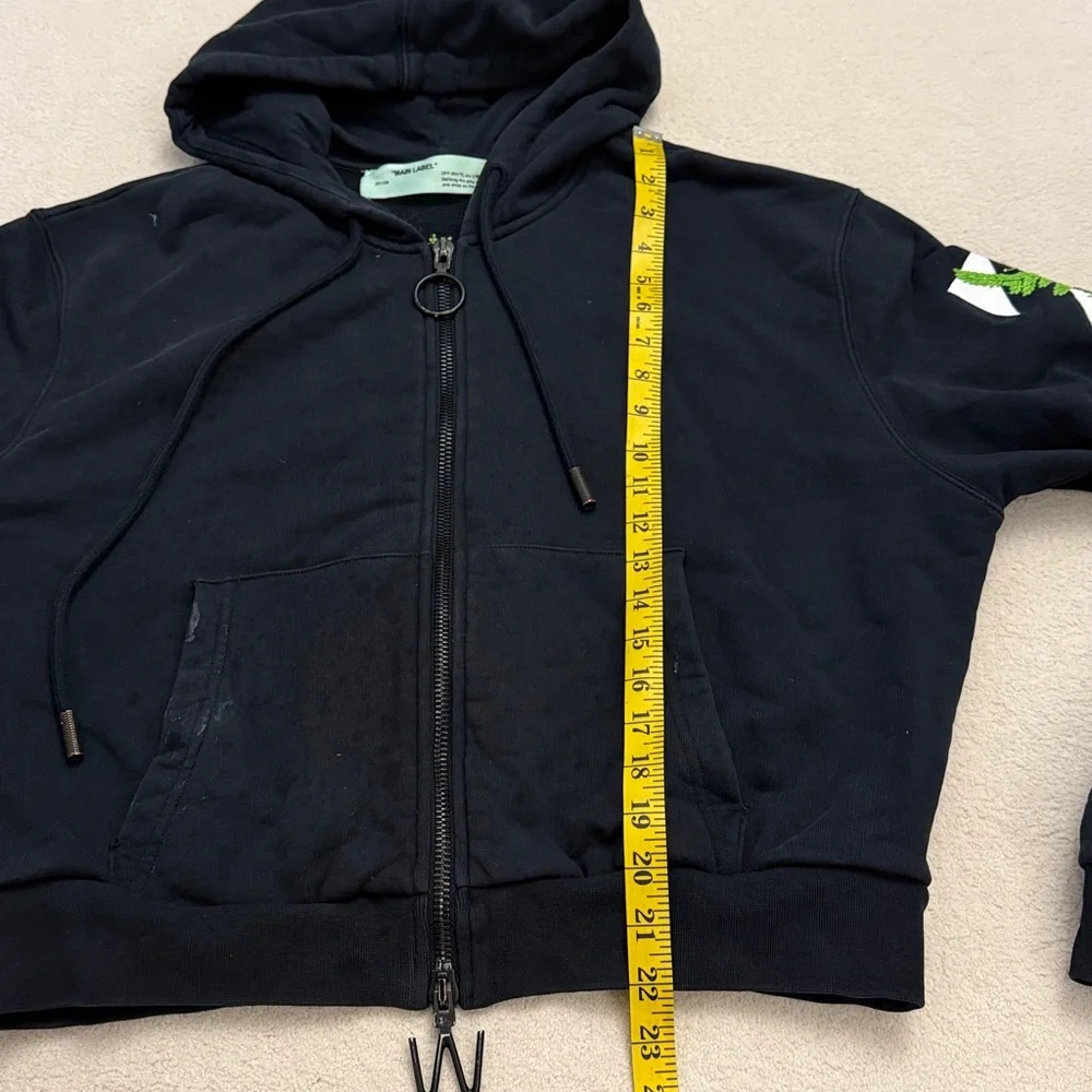 Off-White Black Hoodie with Green Leaf Accents size L - Picture 5 of 15